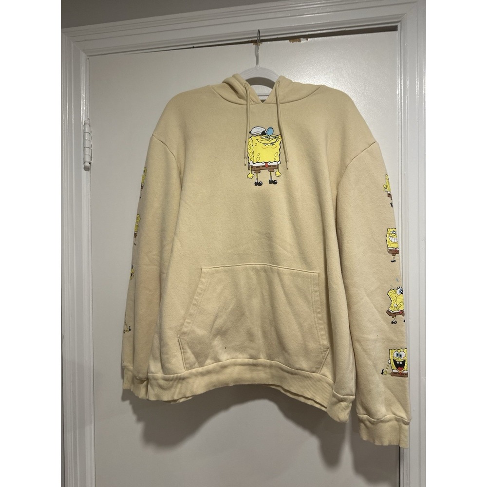 Nickelodeon Sponge Bob Mens Sz: XL Yellow I'm Ready Graphic Meme Hoodie